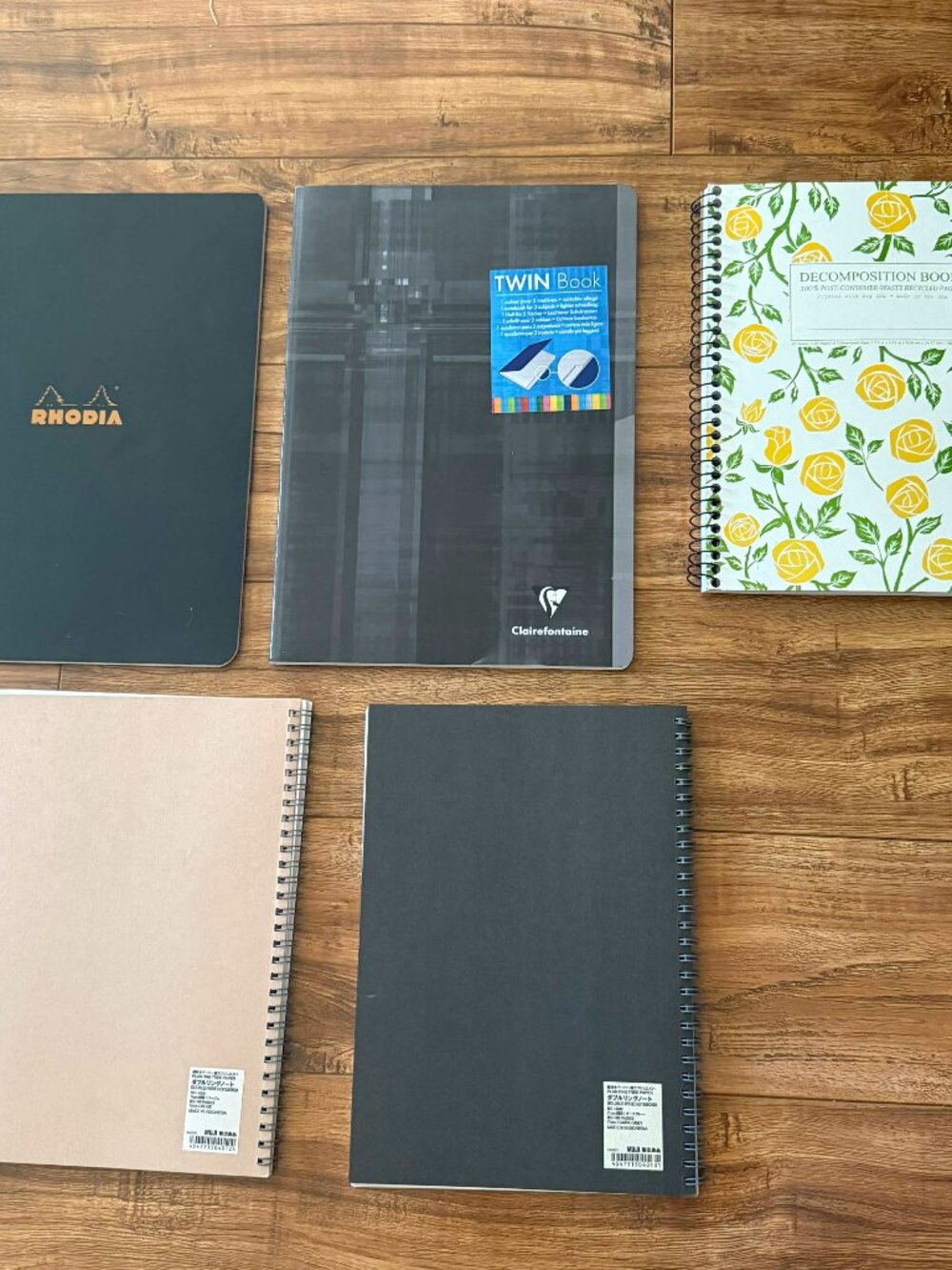 notebook LOT: Rhodia, Decomposition, Muji